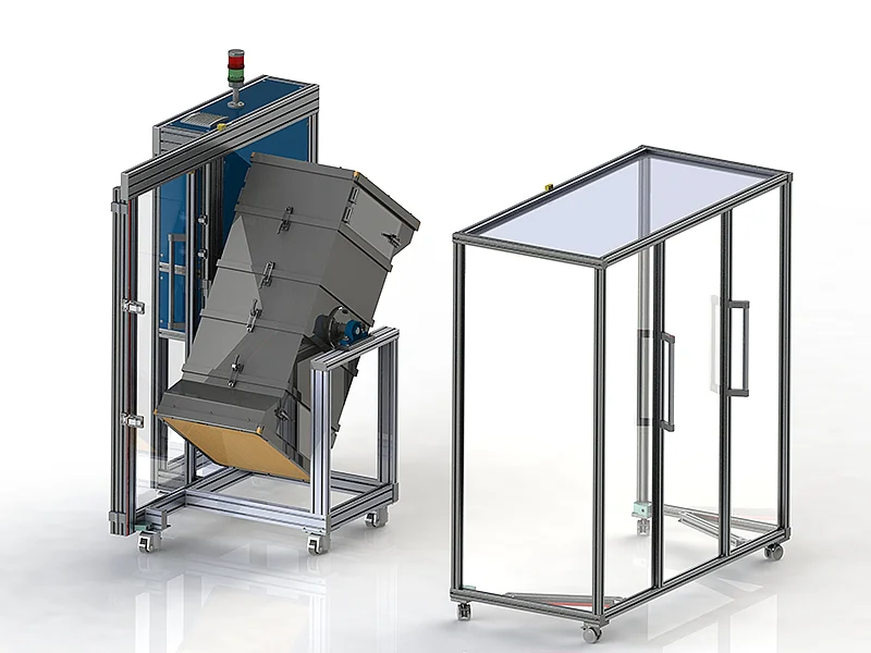 Drop drum with safety enclosure