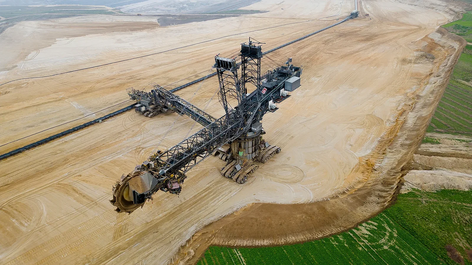 A large bucket-wheel excavator in a lignite mine, Germany