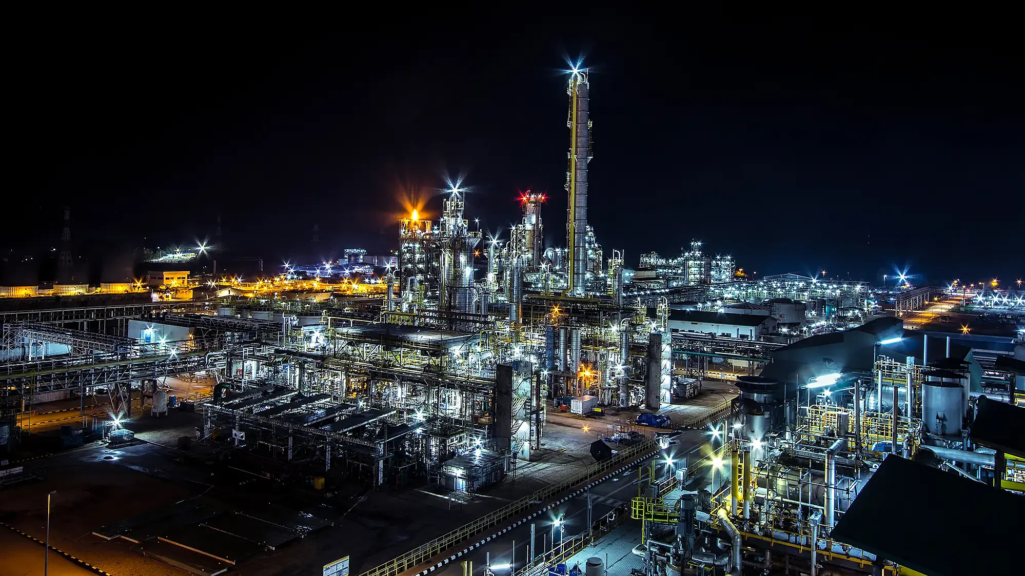 Long exposure of Petrochemical plant view at night