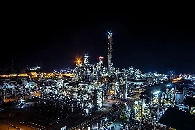 Long exposure of Petrochemical plant view at night