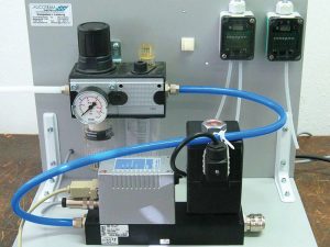 Luftstrom-Druck-Messaufbau