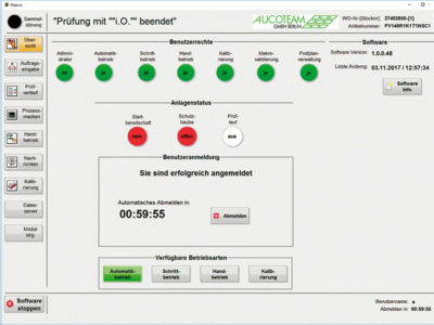 Bedienoberfläche Prüfstandssoftware